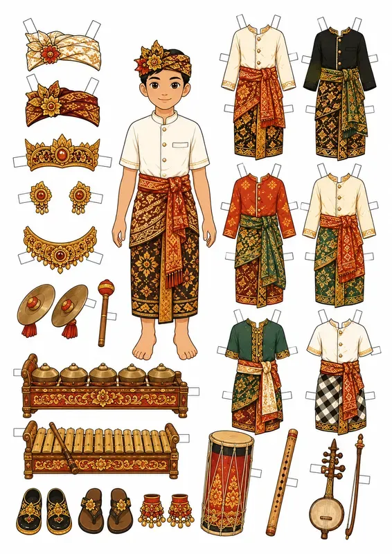 Balinese Folk Paper Dolls