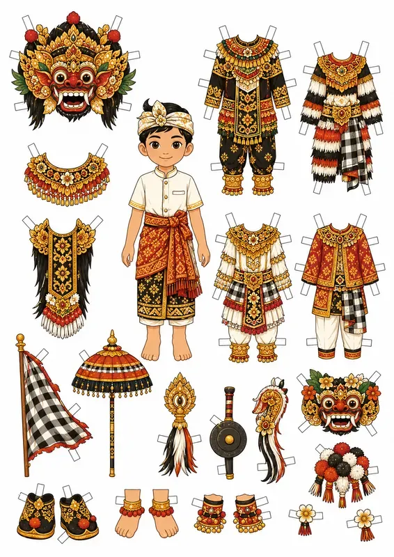Balinese Folk Paper Dolls