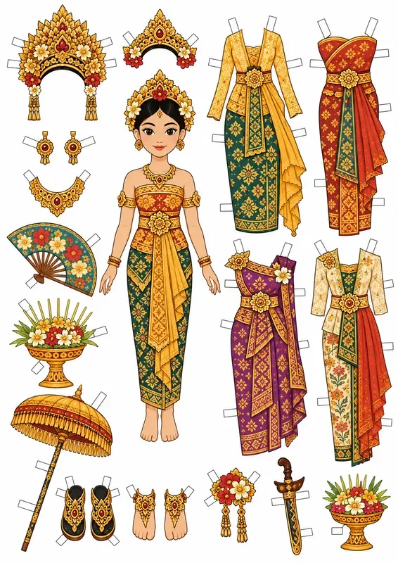 Balinese Folk Paper Dolls
