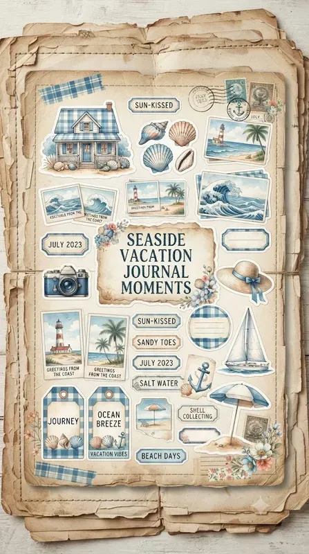 Summer Plaid Journal Stickers