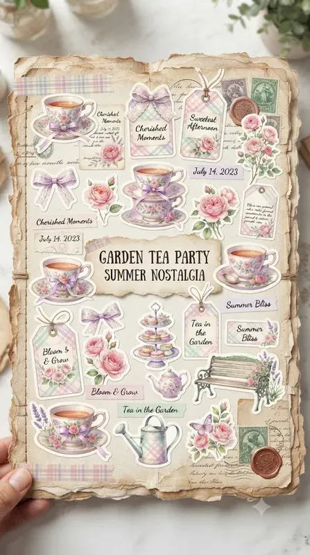 Summer Plaid Journal Stickers