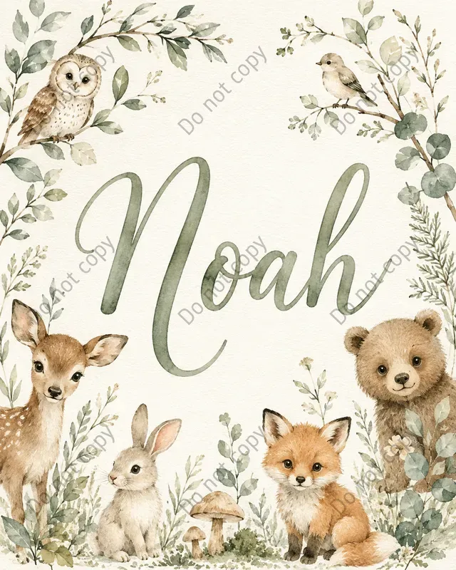 Watercolor Nursery Name Signs