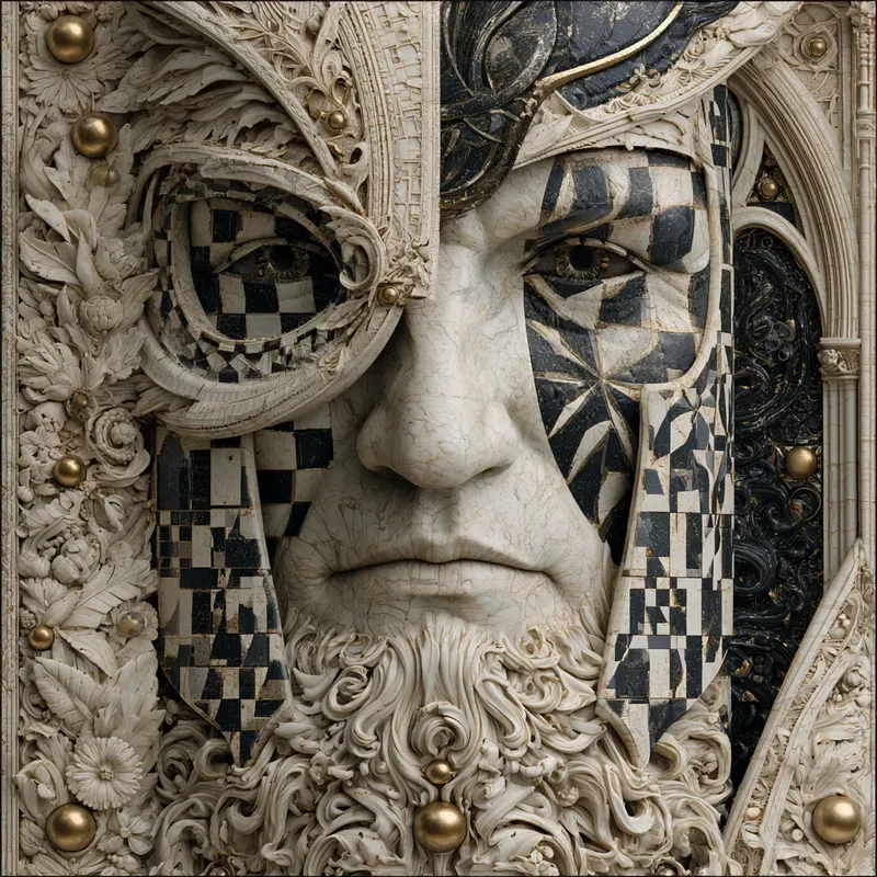 Ivory Op Art Porcelain Reliefs
