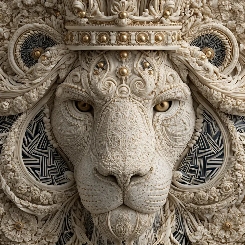 Ivory Op Art Porcelain Reliefs