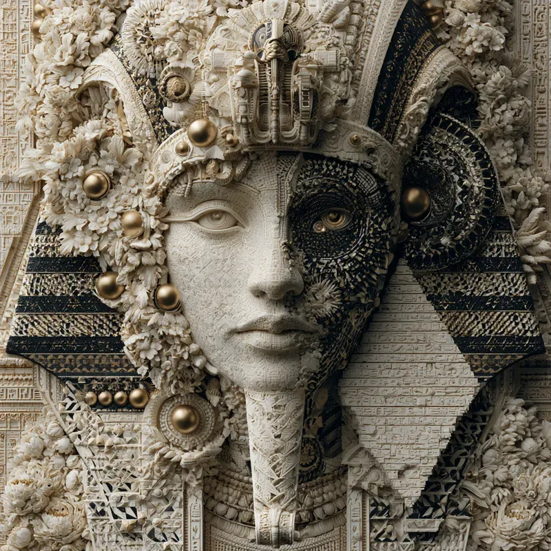 Ivory Op Art Porcelain Reliefs