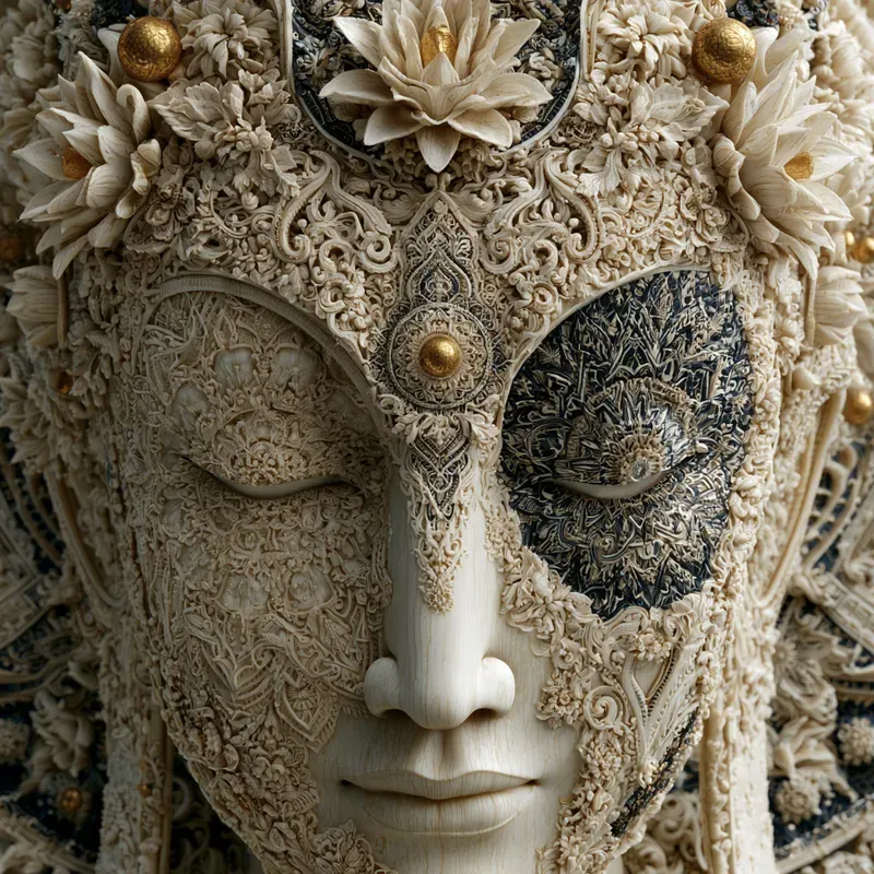 Ivory Op Art Porcelain Reliefs