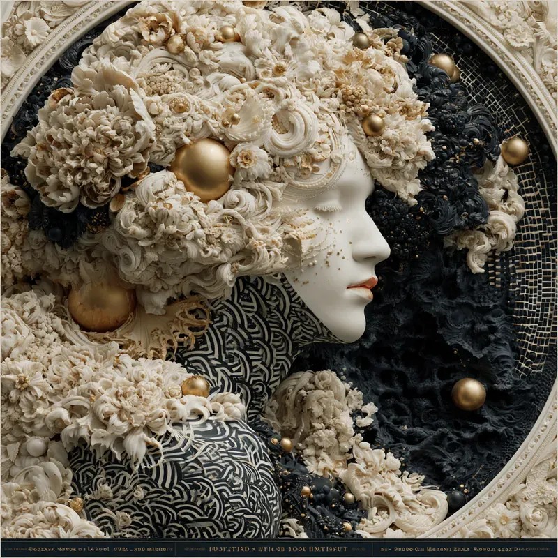 Ivory Op Art Porcelain Reliefs