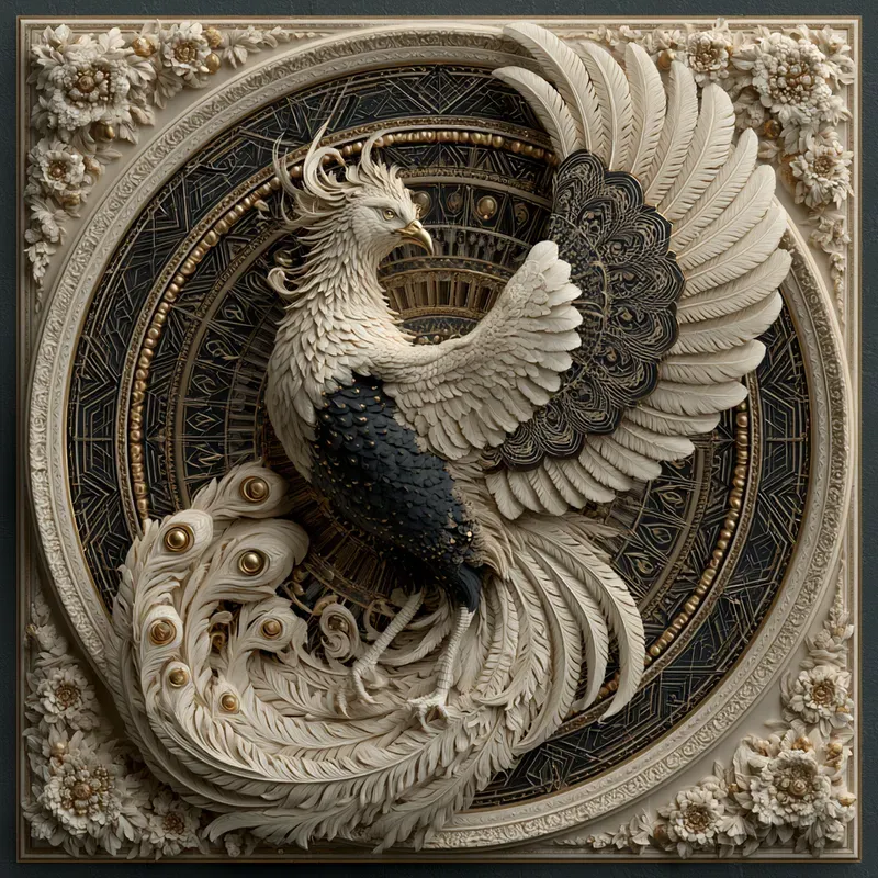 Ivory Op Art Porcelain Reliefs