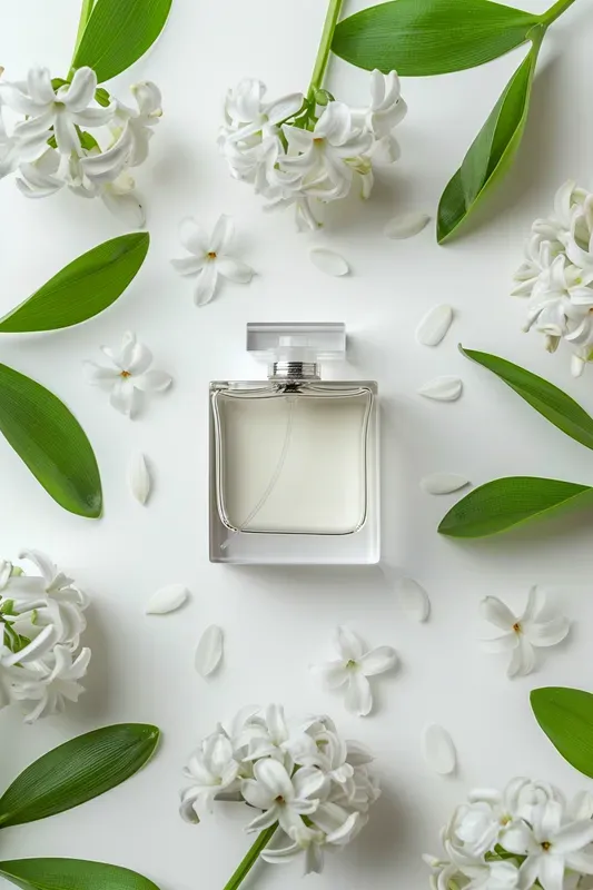 Perfume Bottles With Beautiful Flowers