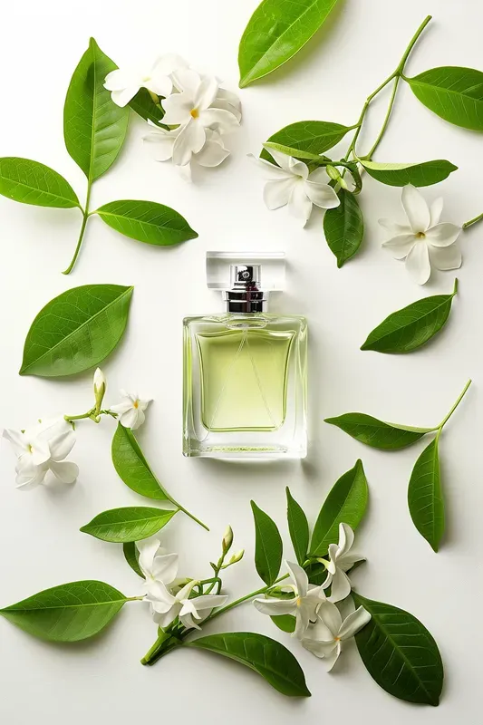 Perfume Bottles With Beautiful Flowers