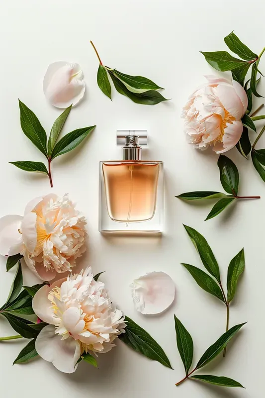 Perfume Bottles With Beautiful Flowers