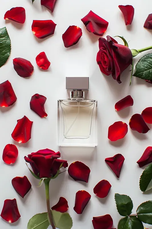 Perfume Bottles With Beautiful Flowers