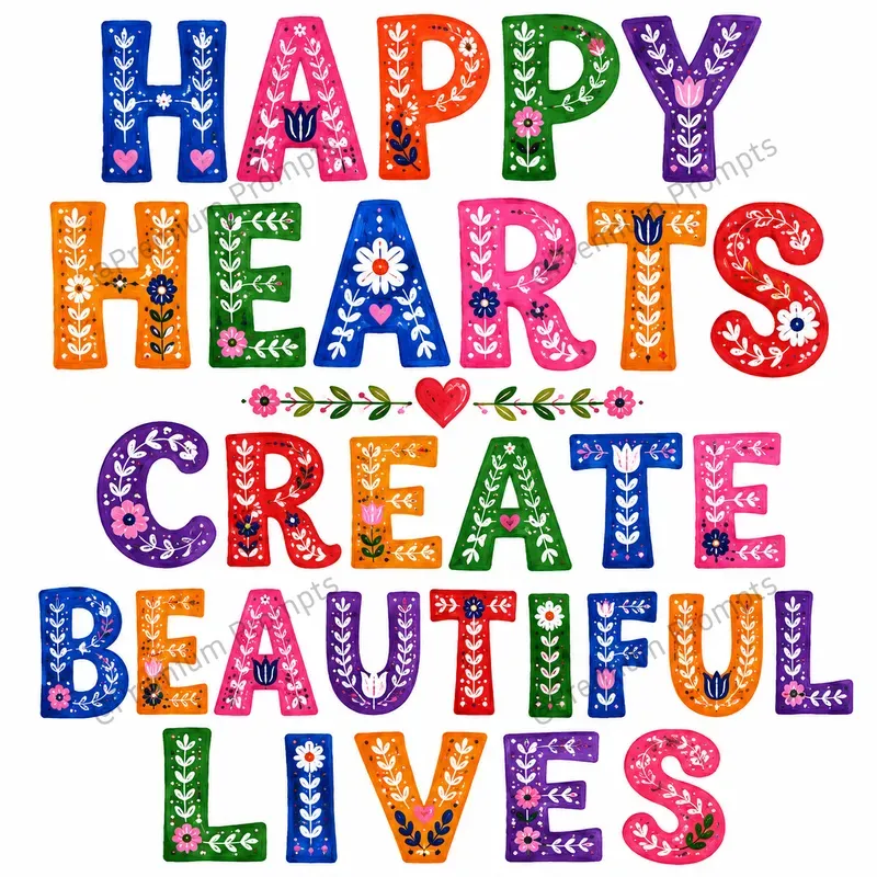 Folk Art Lettering Typography Designs