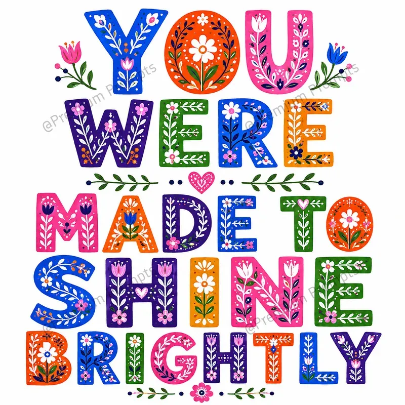 Folk Art Lettering Typography Designs