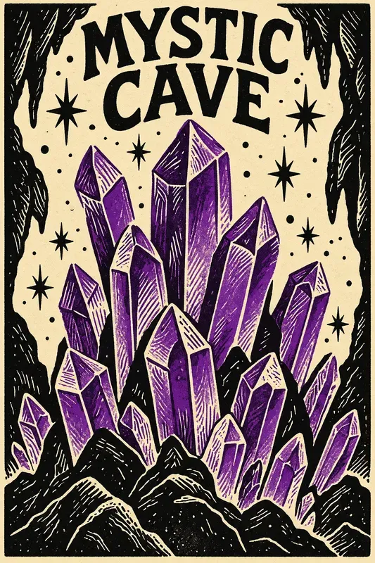 Folk Art Linocut Botanical Posters