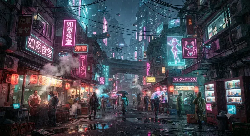Cyberpunk Neotokyo Streetscapes