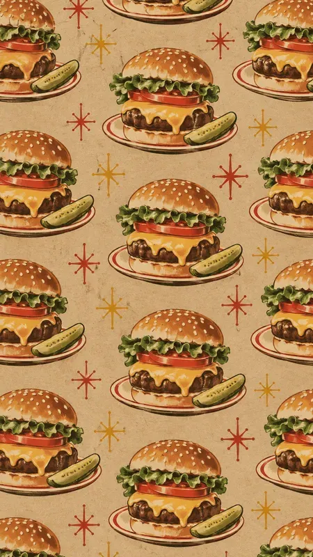 Dinner Kraft Paper Seamless Patterns