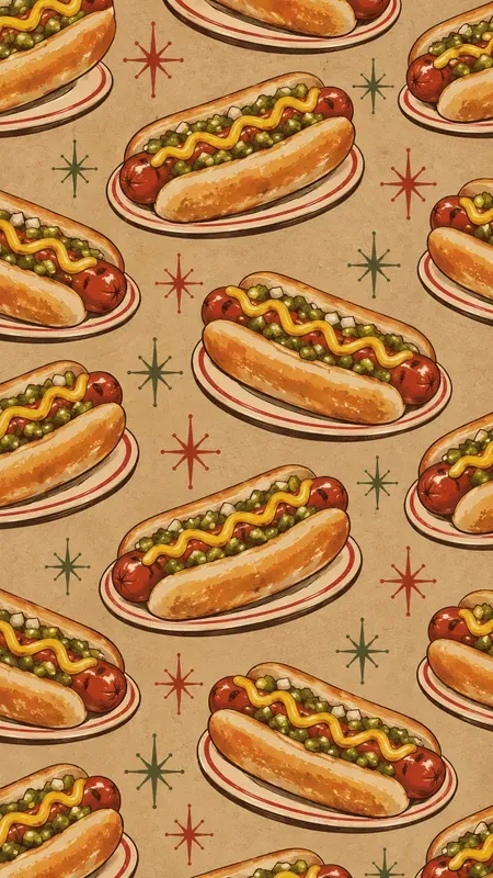Dinner Kraft Paper Seamless Patterns