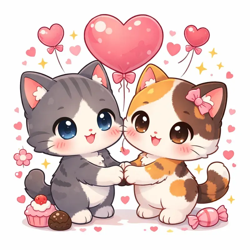 Cute Chibi Valentine Sticker Art