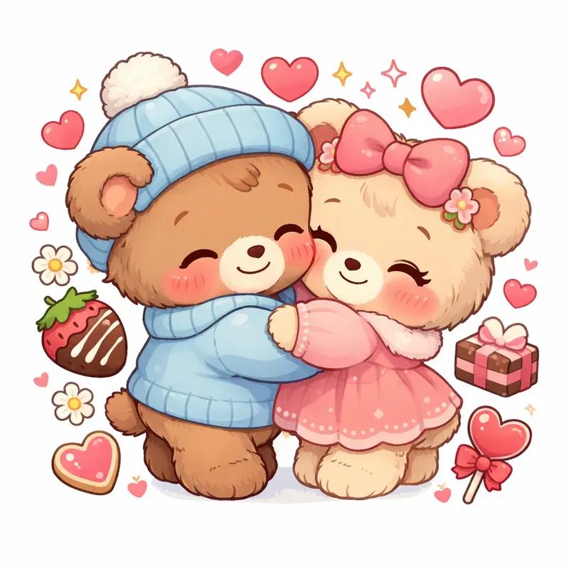 Cute Chibi Valentine Sticker Art