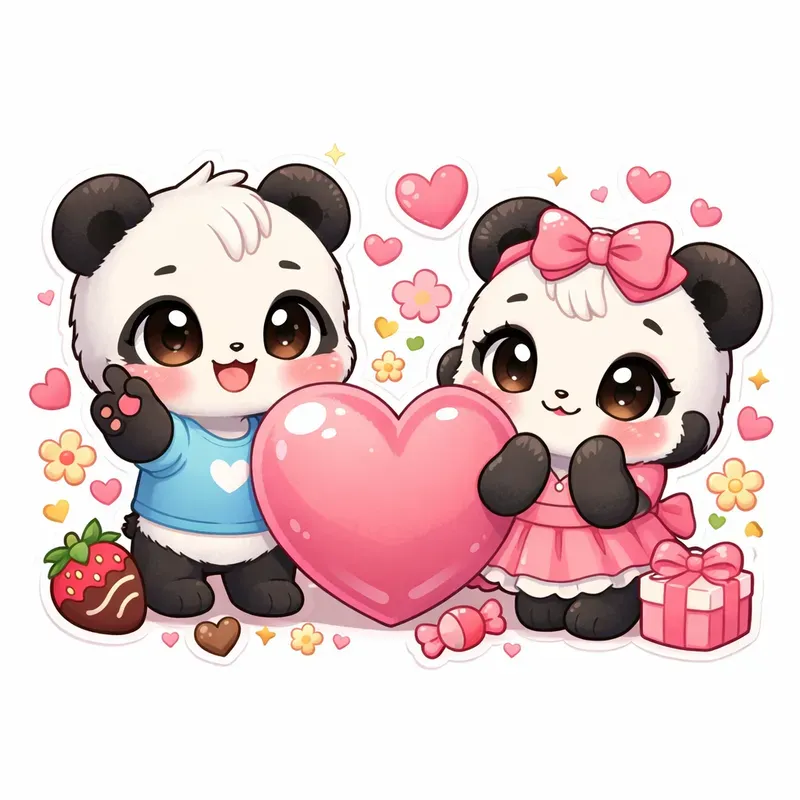Cute Chibi Valentine Sticker Art