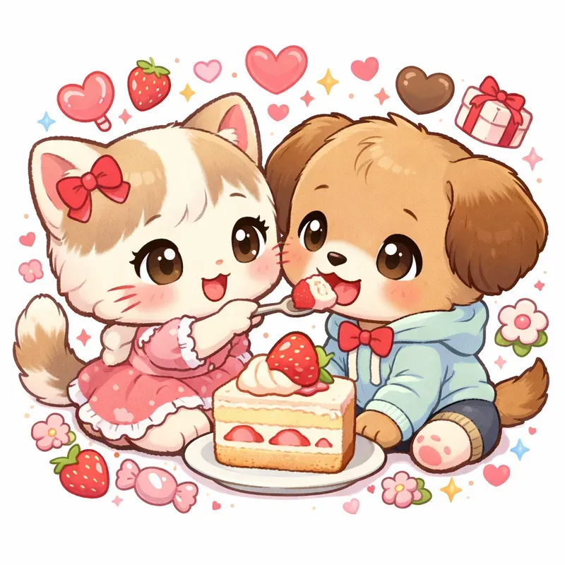 Cute Chibi Valentine Sticker Art
