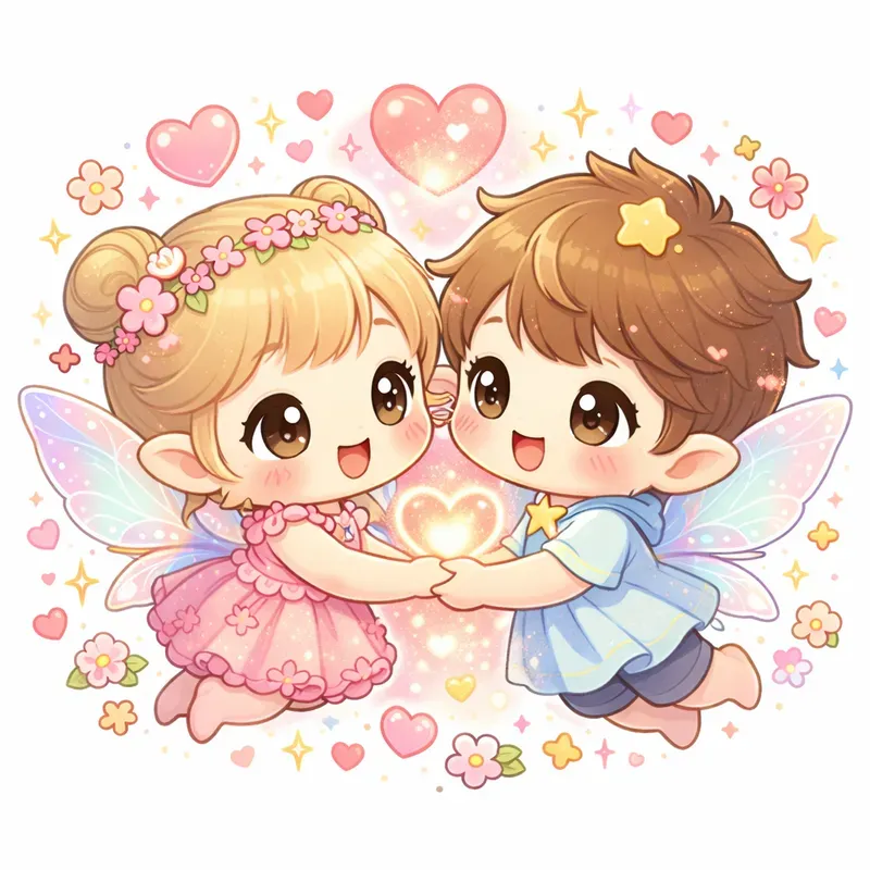 Cute Chibi Valentine Sticker Art