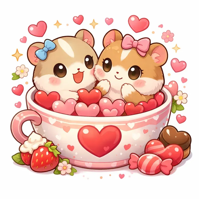 Cute Chibi Valentine Sticker Art