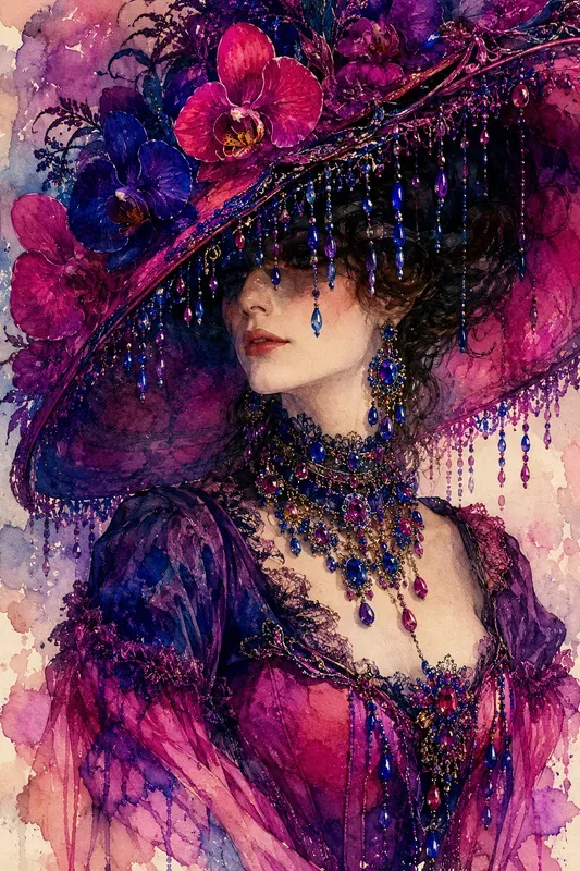 Vintage Watercolor Aristocrat Portraits