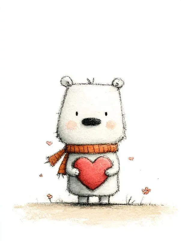Simple Doodle Valentine Animals Clipart