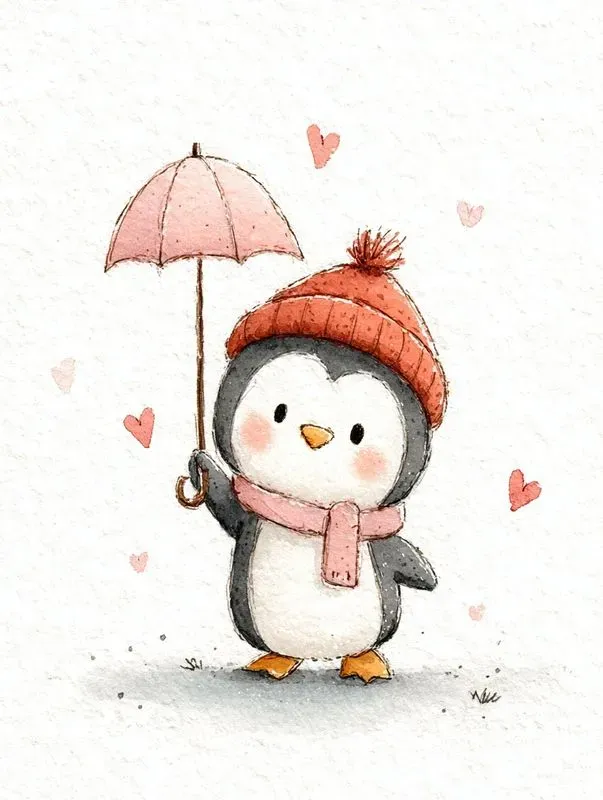 Simple Doodle Valentine Animals Clipart