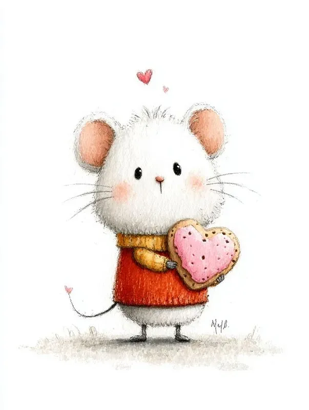 Simple Doodle Valentine Animals Clipart