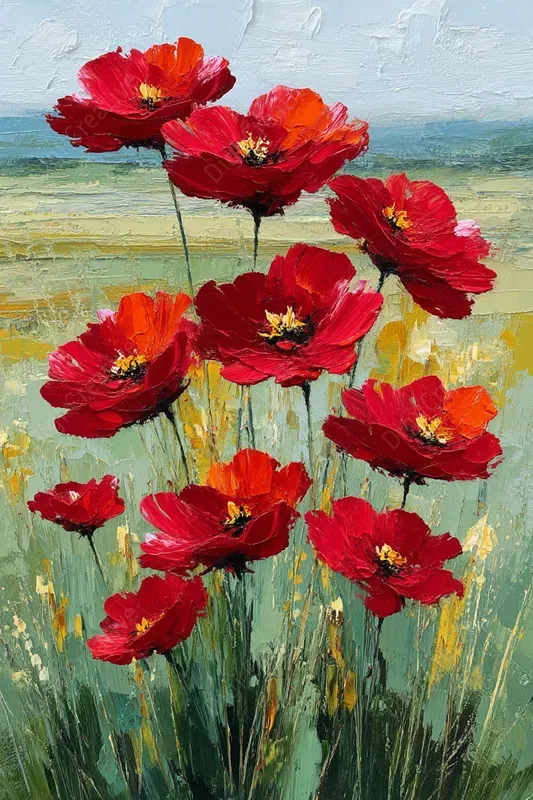 Expressive Floral Oil Paintings