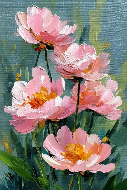 Expressive Floral Oil Paintings