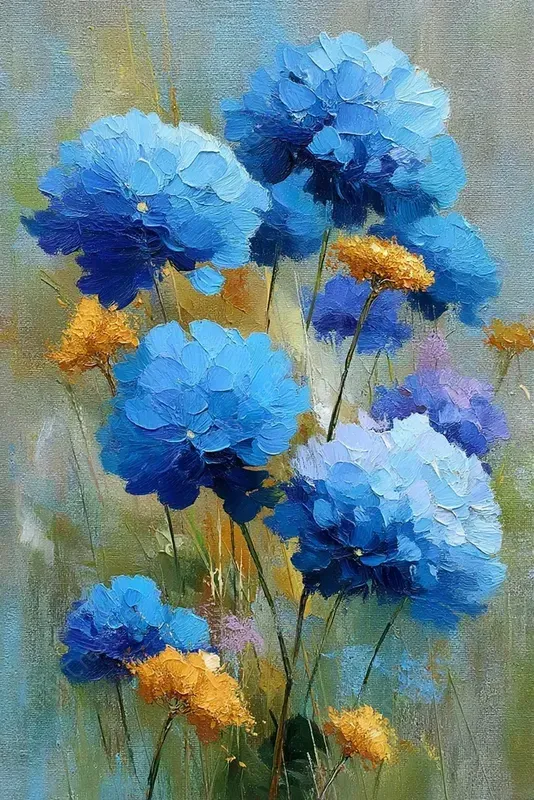 Expressive Floral Oil Paintings