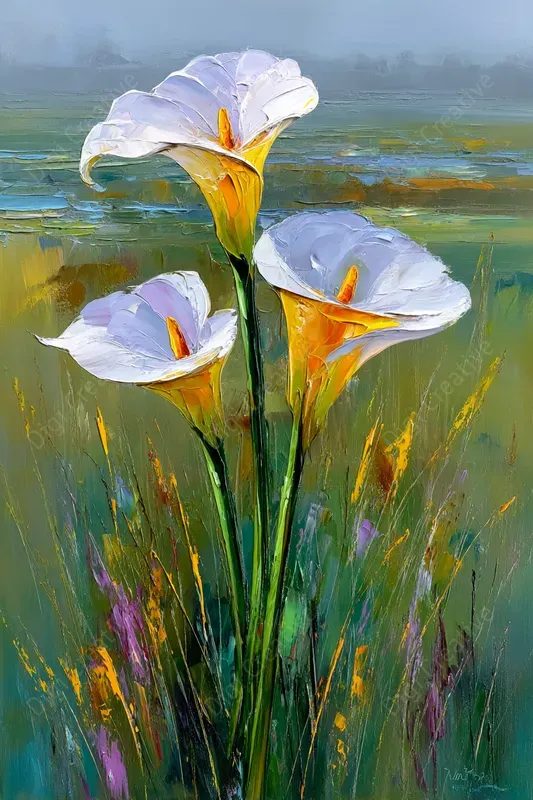 Expressive Floral Oil Paintings