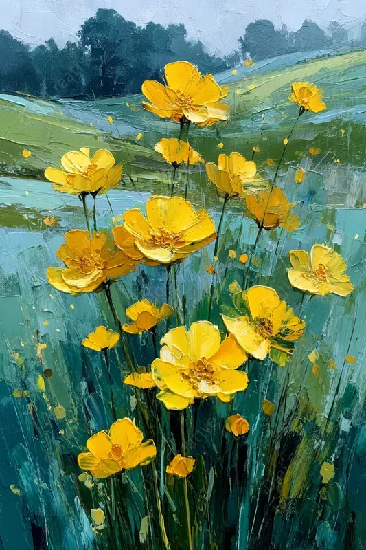 Expressive Floral Oil Paintings