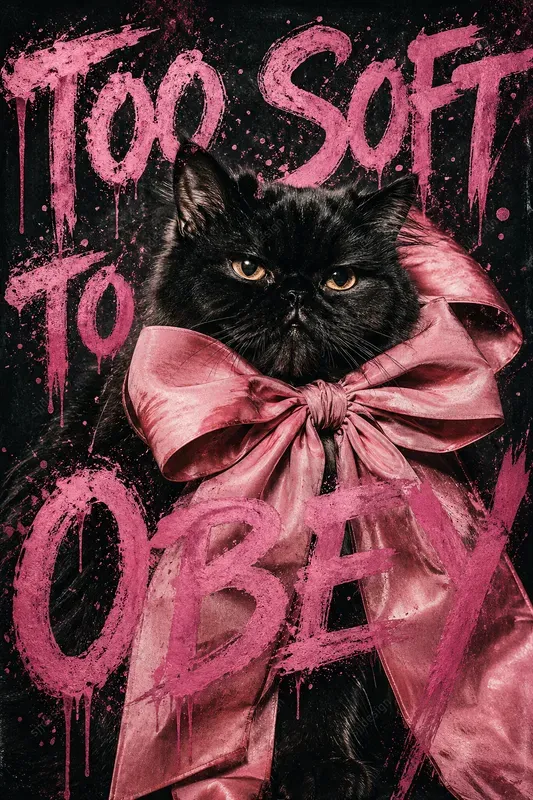 Grunge Coquette Animal Poster Style