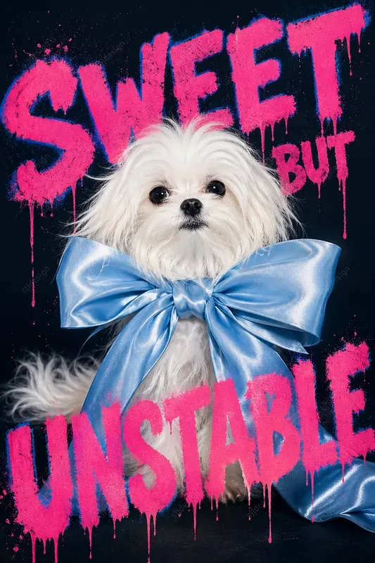 Grunge Coquette Animal Poster Style