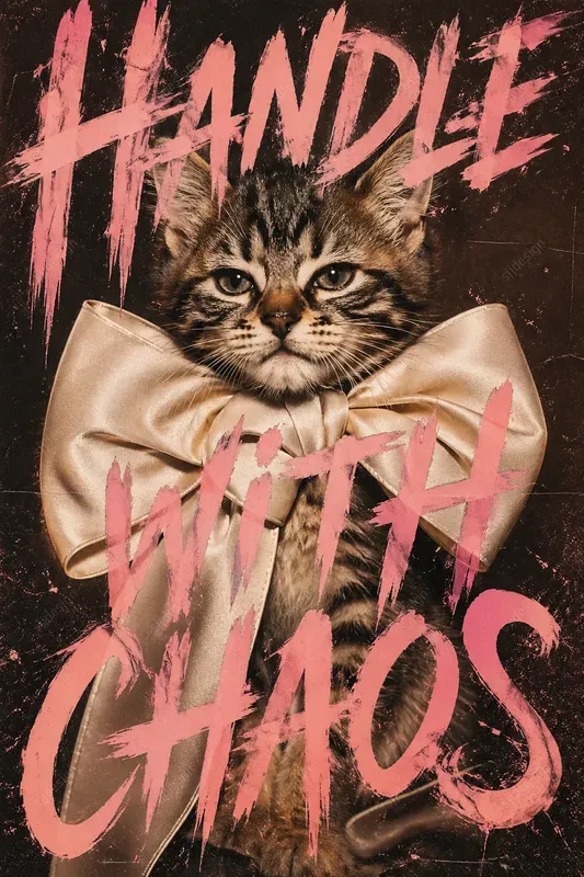 Grunge Coquette Animal Poster Style