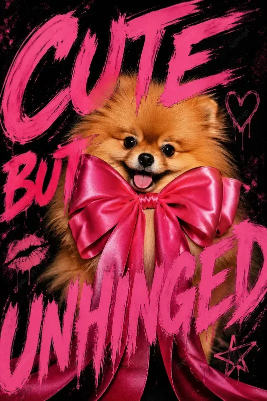 Grunge Coquette Animal Poster Style
