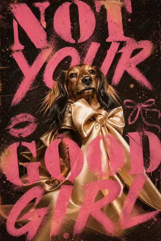 Grunge Coquette Animal Poster Style