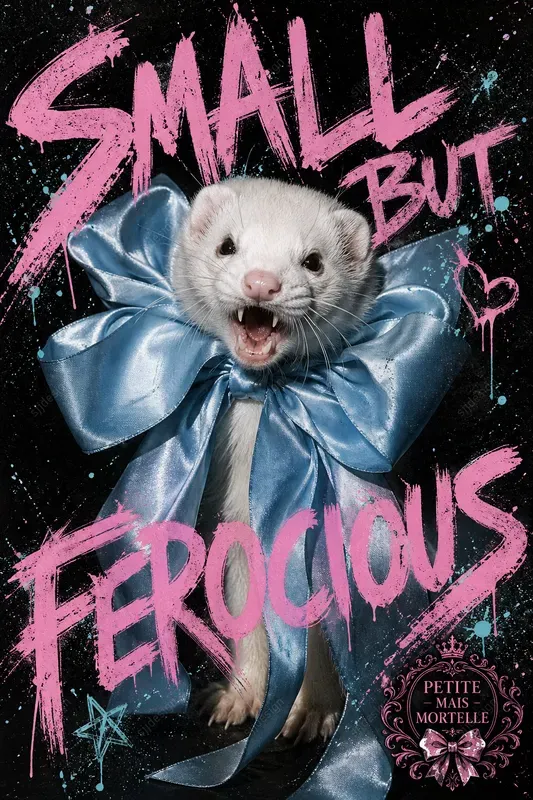 Grunge Coquette Animal Poster Style