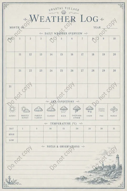 Weather Log Junk Journal Pages