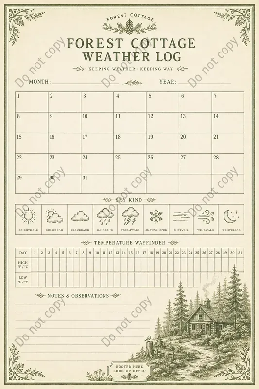 Weather Log Junk Journal Pages