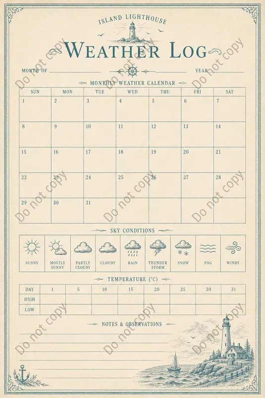 Weather Log Junk Journal Pages
