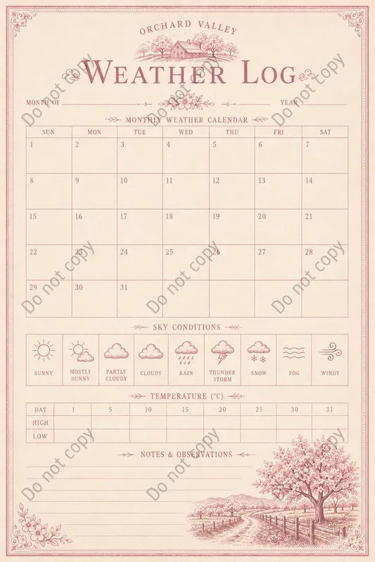 Weather Log Junk Journal Pages