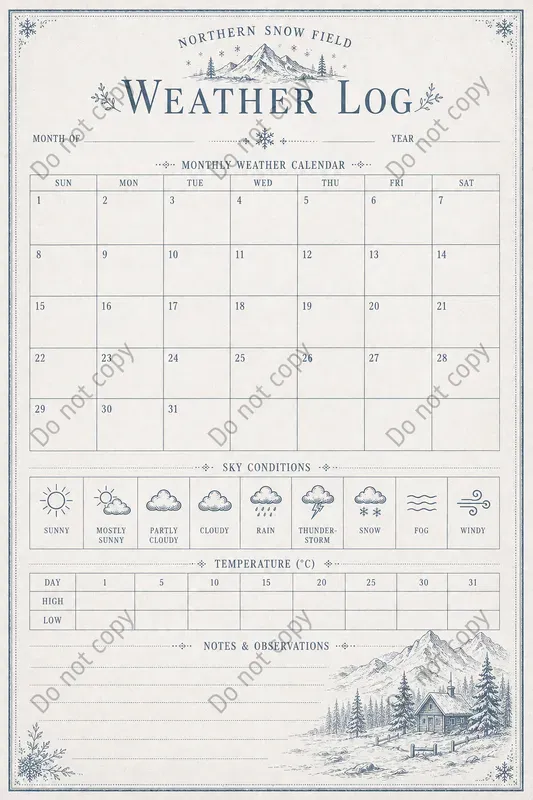Weather Log Junk Journal Pages