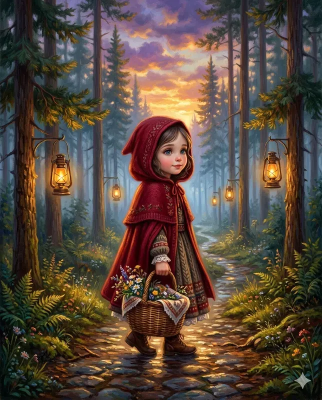 Whimsical Storybook Oil Painting Art