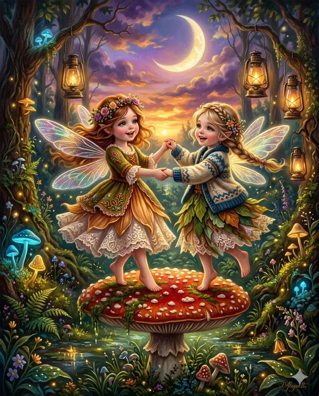 Whimsical Storybook Oil Painting Art